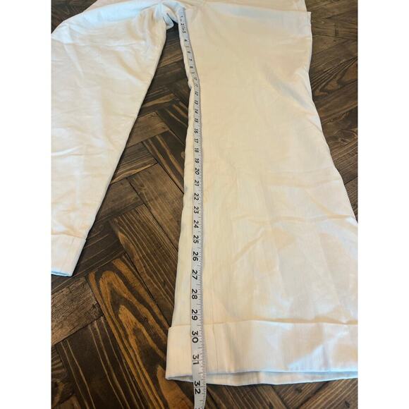 Banana Republic Cotton Silk Blend Pants Women 14 Neutral Light Academia Preppy - Picture 5 of 10